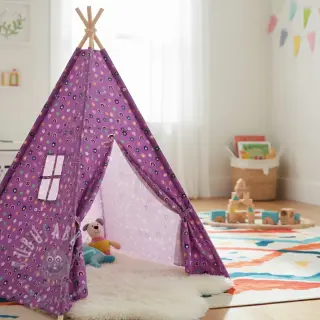 Katoenen stof Love mauve