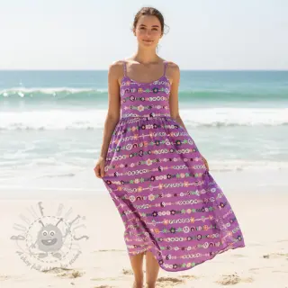 Katoenen stof Love dream mauve