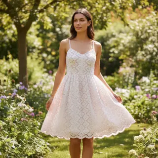 Bavlnená látka EMBROIDERY Lilian rose
