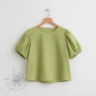 Katoenen stof WASHED old lime