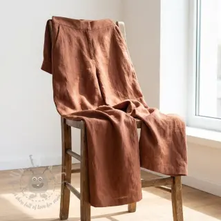 Katoenen stof met linnen chestnut