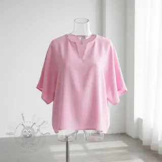 Katoenen stof met linnen pink