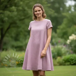 Katoenen stof met linnen old pink