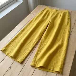 Bavlnená látka s ľanom ochre