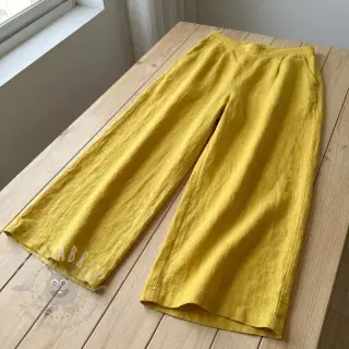 Katoenen stof met linnen ochre