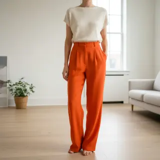 Bavlnená látka s ľanom orange