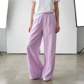 Bavlnená látka s ľanom lilac
