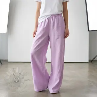 Katoenen stof met linnen lilac