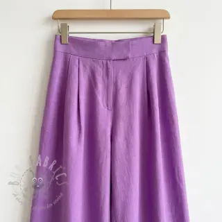 Katoenen stof met linnen dark lilac