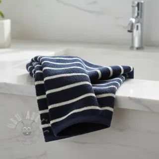 Badstof YARN DYED Stripe BIG dark blue