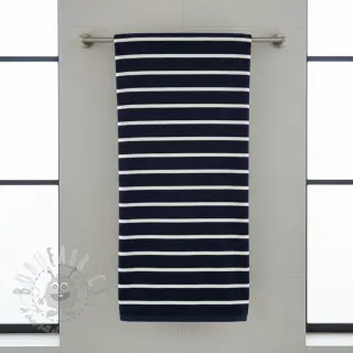 Badstof YARN DYED Stripe BIG dark blue