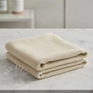 Elastische badstof dark beige