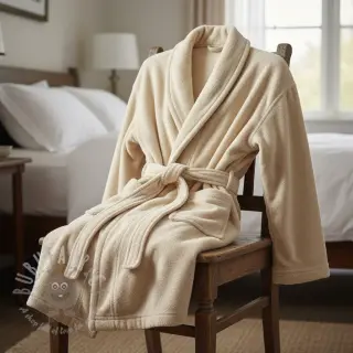 Elastische badstof dark beige