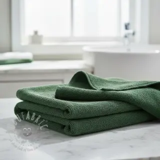Elastische badstof dark green