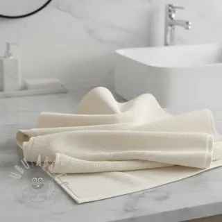 Elastische badstof ecru