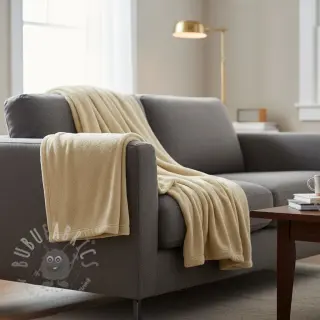 Elastische badstof beige