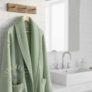 Elastische badstof mint