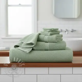 Elastische badstof mint