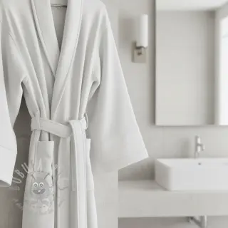 Elastische badstof white