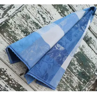 Dekoračná látka FRENCH TABLE CLOTH JACQUARD Cabosse allover indigo