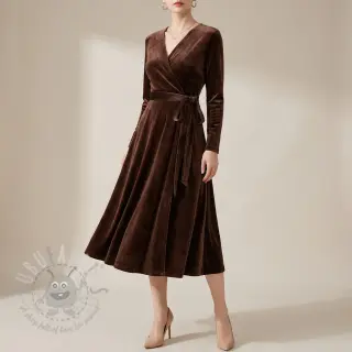 Fluweel VELVET STRETCH dark brown