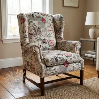 Decoratiestof jacquard Akita blanc