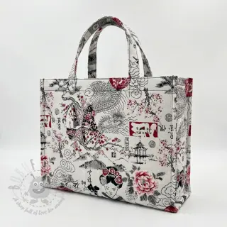 Decoratiestof jacquard Akita blanc