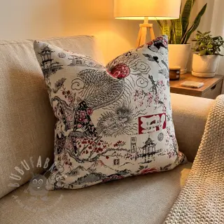 Decoratiestof jacquard Akita blanc