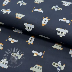 Katoenen stof Vehicles navy