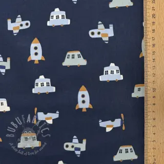 Katoenen stof Vehicles navy