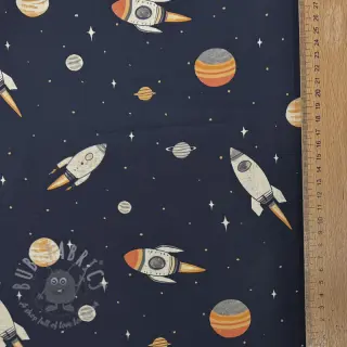 Katoenen stof Space digital print