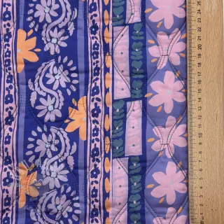Katoenen stof VOILE STEPPED Daria flower purple digital print