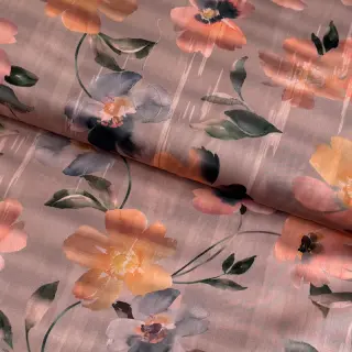 Bavlnená látka SATIN Penny flower peach digital print