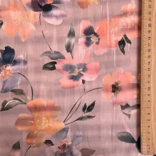 Bavlnená látka SATIN Penny flower peach digital print