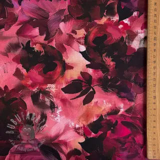 Katoenen stof SATIN Zurie flower digital print