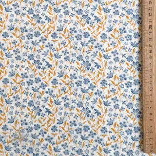 Katoenen stof Fine flowers blue