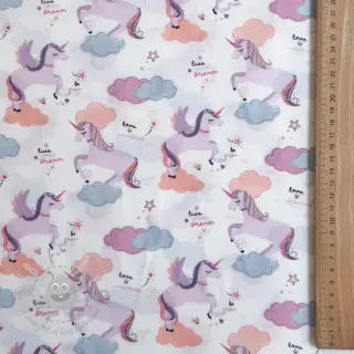 Katoenen stof Unicorns love white
