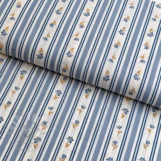 Katoenen stof Fine flowers STRIPE blue