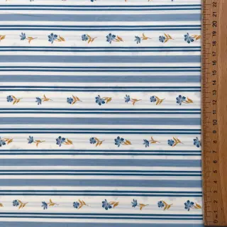 Bavlnená látka Fine flowers STRIPE blue