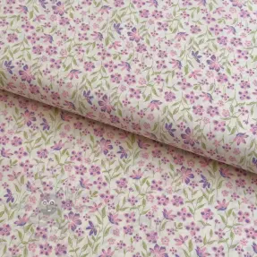 Katoenen stof Fine flowers purple