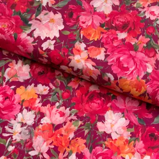 Katoenen stof VOILE Tanja flowers digital print