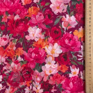 Katoenen stof VOILE Tanja flowers digital print