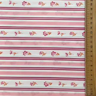 Bavlnená látka Fine flowers STRIPE pink