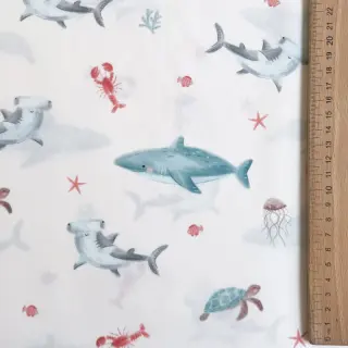 Bavlnená látka Sea life offwhite digital print