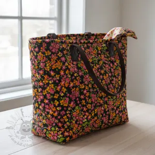 Katoenen stof VOILE STEPPED Ophelia flower digital print