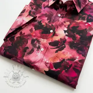 Katoenen stof SATIN Zurie flower digital print