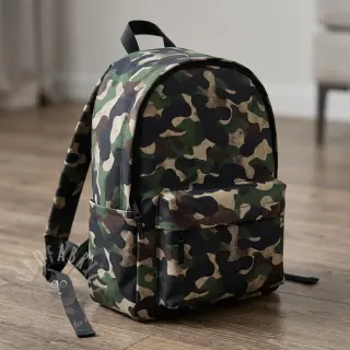 Katoenen stof Camouflage green digital print