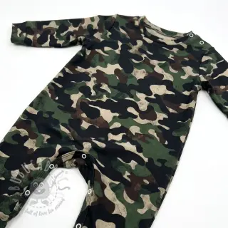Katoenen stof Camouflage green digital print