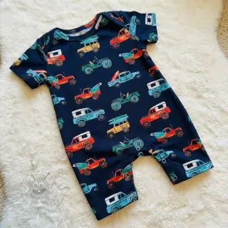 Katoenen stof Cars navy digital print