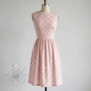 Katoenen stof Fine flowers pink